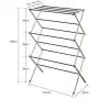 Foldable Clothing Drying Rack,SIN+MON 3-Tier Folding Anti-Rust Compact Stainless Steel Clothes Rack Super Quality Clothes Drying Stand Laundry Hanger Extendable Clothes Dryer[Ship from USA] (Silver)