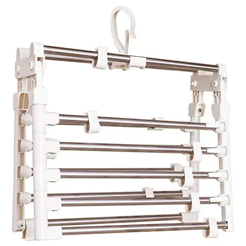 HJYPYJ Magic Hanger,Rotatable Multifunction Magical Hangers,Card Buckle Design Non-Slip Trouser Hangers,Space-Saving Organizer Hangers, Strong Bearing Capacity/White / 37.9x37cm HJYPYJ Magic Hanger,Rotatable Multifunction Magical Hangers,Card Buckle Design Non-Slip Trouser Hangers,Space-Saving Organizer Hangers, Strong Bearing Capacity/White / 37.9x37cm