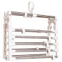 HJYPYJ Magic Hanger,Rotatable Multifunction Magical Hangers,Card Buckle Design Non-Slip Trouser Hangers,Space-Saving Organizer Hangers, Strong Bearing Capacity/White / 37.9x37cm