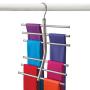 Lynk Hanging Tiered Scarf Holder - Closet Hanger -  Organizer Rack  - Platinum