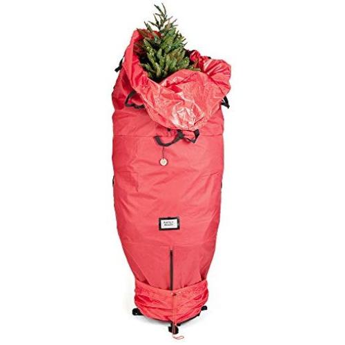 [Red Upright Tree Storage Bag] - 9 Foot Christmas Tree Storage Bag | Store Your Artificial Trees up to 9 Feet Tall - Keep Your Fake Tree Assembled | Hides Under Tree Skirt When Your Tree Is in Use