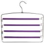 2pcs Random Color Household Clothes Hangers Multi-Layers Anti-Slip Foam Padded Pants Hangers Closet Storage Organizer