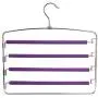 2pcs Random Color Household Clothes Hangers Multi-Layers Anti-Slip Foam Padded Pants Hangers Closet Storage Organizer