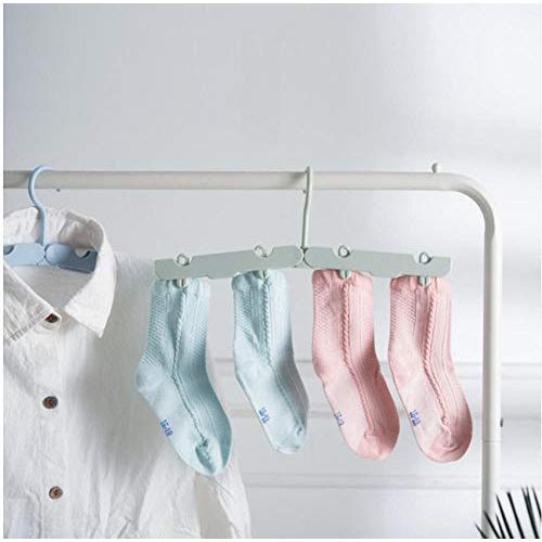 10pcs Random Color Travel Hanger Portable Folding Hanger Lightweight Non-Slip Clothes Hanger with Clip Clothing Support