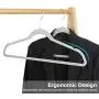 ZENY Pack of 100 Premium Velvet Hangers - Non Slip Velvet Suit Hangers - 360° Swivel Hooks - Space Saving Clothes Hangers (Grey)