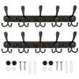 WHITGO Wall Mounted Coat Hook, 2 Packs 15 Hooks Stainless Steel Coat Hook Rail for Coat Hat Towel Purse Robes Bathroom Closet Room