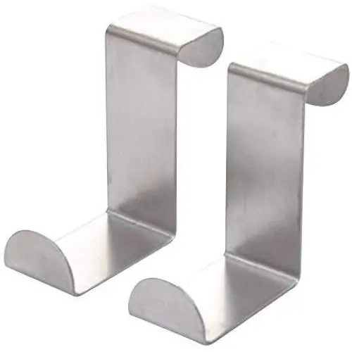 Newest 2PC Door Hook Stainless Kitchen Cabinet Clothes Hanger Levert Dropship dig6928 (Silver)