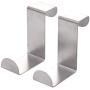 Newest 2PC Door Hook Stainless Kitchen Cabinet Clothes Hanger Levert Dropship dig6928 (Silver)