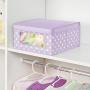 mDesign Soft Stackable Fabric Closet Storage Organizer Holder Boxes - Clear Window, Attached Lid, for Child/Kids Room, Nursery - Polka Dot Print - 4 Pack - Wisteria/Light Purple mDesign Soft Stackable Fabric Closet Storage Organizer Holder Boxes - Clear Window, Attached Lid, for Child/Kids Room, Nursery - Polka Dot Print - 4 Pack - Wisteria/Light Purple