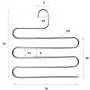 MENOLY 8 Pack Pants Hangers S-Shape Trousers Hangers Stainless Steel Clothes Hangers Space Saving Closet Organizer for Pants Jeans Tie Scarf Silver