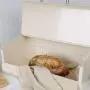 lRICE-home Storage Container Boxes Heavy Duty Rectangle Flip Iron Bread Bin Loaf Canister - White