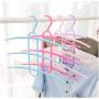 10pcs Random Color Creative Home Three-Layer Hangers 4 Colors Three Layer Anti-Skid Plastic Clothes Hanger for Household Pants Rack Hangers