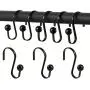 Metal Shower Curtain Hooks,Rust Resistant Shower Hooks Rings,Oil Rubbed Shower Hooks for Curtain,Decorative Curtain Hooks for Bathroom,Set of 12 (Black) Metal Shower Curtain Hooks,Rust Resistant Shower Hooks Rings,Oil Rubbed Shower Hooks for Curtain,Decorative Curtain Hooks for Bathroom,Set of 12 (Black)