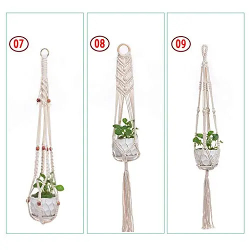 Flosky 3pcs/Set Handmade Macrame Plant Hanger Indoor Outdoor Hanging Basket Flower Pots Flosky 3pcs/Set Handmade Macrame Plant Hanger Indoor Outdoor Hanging Basket Flower Pots