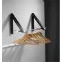 Xinrangxin Aluminum Alloy Home Telescopic Hanger, Wall-Mounted Clothes Drying Rack, Portable Folding Hanger Wardrobe, Compact Ultra-Thin Aluminum Space Storage Cabinet, Easy to Install,Black