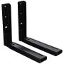 Microwave Bracket Wall Mount, Foldable Kitchen Stretch Oven Stand Shelf Rack Load 100 lb, Black