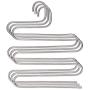 JS HANGER Multi Purpose Pants Hangers, S-Style 5 Layer Cascading Hangers for Space Saving Clothes Organizer Slack Trousers Hanger Stainless Steel 3 Pack