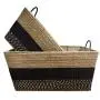 XUAN Large Storage Baskets, Set of 2 Mareket Collection Stripe Bin Paper Rope Basket Boxes with Handles for Bedroom Closet Kitchen Decorative Storage Container Organizer XUAN Large Storage Baskets, Set of 2 Mareket Collection Stripe Bin Paper Rope Basket Boxes with Handles for Bedroom Closet Kitchen Decorative Storage Container Organizer