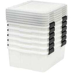 IRIS 30 Quart WEATHERTIGHT Storage Box, 6 Pack, Pearl