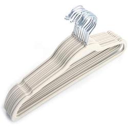 Hodiso Direct 10pcs Plastic Clothes Hangers Heavy Duty Non Slip Suit Clothes Hanger Ivory White