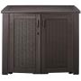 Rubbermaid Patio Chic Outdoor Storage Deck Box, Black Oak Rattan Wicker Basket Weave (1863391)