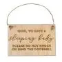 Sleeping Baby Wood Door Hanger Sign Sleeping Baby Wood Door Hanger Sign
