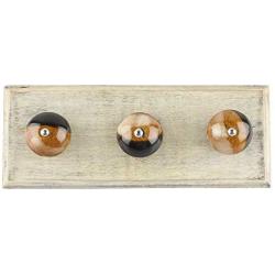 Indianshelf Handmade 1 Artistic Vintage Black Wooden Coat Hooks Holders/Key Hooks for Wall