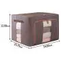 ALLINONE Foldable Storage Bins Boxes, Storage Bag Organizer Clothes, Foldable Stackable Container Organizer, with Lids & Clear Windows & Handles & Steel Frame,66L,Grey