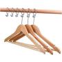 5pieces Anti-Theft Wood Hotel Suit Hanger, Wood Clothes Hanger with Security Ring Hook Decoration