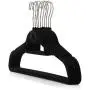 HANGERWORLD 20 Black 18inch Flocked Velvet Non Slip Coat Clothes Garment Hangers Trouser Accessory Bar Multi Hook HANGERWORLD 20 Black 18inch Flocked Velvet Non Slip Coat Clothes Garment Hangers Trouser Accessory Bar Multi Hook