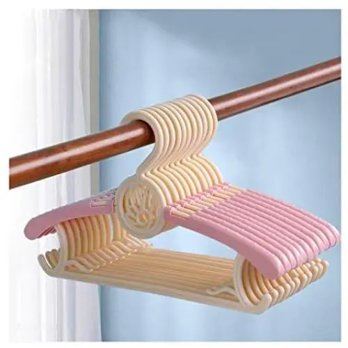 Drying Rack Childrens Hanger Baby Baby Home Anti-Skid Multi-Function Thickening Childrens Clothes Hanging Clothes Hanger Storage Artifact 10 Pack FANJIANI (Color : Pink)