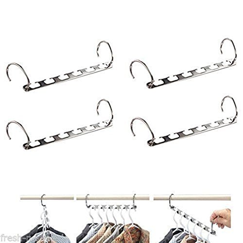 Clothes Closet Hangers Organizer Wardrobe Rack Space Saver Storage Metal 4 Pack