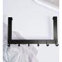 DOKU Over The Door Hooks,304 Stainless Steel Heavy Duty Organizer Rack for Coats Towels Robes Hats Clothes Hanger, Easy Install Space Saving Bathroom 6 Hooks ? Fashion Black