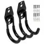 Wall Mount Double Hook,Heavy Duty Steel Garage Storage Utility Hooks with Anti-Slip Coating,Load Capacity 66 LB (2 Pack Black 2.8" Round J Hook) Wall Mount Double Hook,Heavy Duty Steel Garage Storage Utility Hooks with Anti-Slip Coating,Load Capacity 66 LB (2 Pack Black 2.8" Round J Hook)