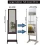 ORAF Jewelry Organizer,Jewelry Armoire Cabinet Standing Jewelry Boxes with Full Body Mirror and Large Storage Lockable Wooden Cabinet