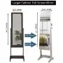 ORAF Jewelry Organizer,Jewelry Armoire Cabinet Standing Jewelry Boxes with Full Body Mirror and Large Storage Lockable Wooden Cabinet