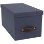 Bigso Silvia Canvas Fiberboard Organizational Storage Box, 5.9 x 6.5 x 11.6 in, Blue