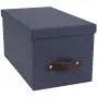 Bigso Silvia Canvas Fiberboard Organizational Storage Box, 5.9 x 6.5 x 11.6 in, Blue Bigso Silvia Canvas Fiberboard Organizational Storage Box, 5.9 x 6.5 x 11.6 in, Blue