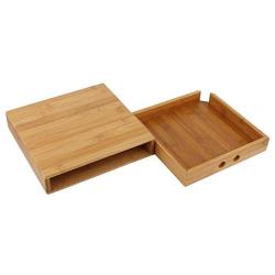 Jeffergarden Tea Storage Boxes Single Drawer Bamboo Tea Tray Puer Cake Rust-proof Hands Protection Portable Tea Sets Home Kitchen