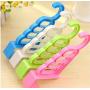 10pcs Random Color Multi-Function Home Accessories Foldable Clothes Hanger Drying Rack 5 Hole Suit