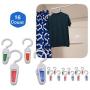 Pro Image Multicolor Clothespins with Hook for Home | Clips to Hang Clothes for Drying on Shower Rod, Clothesline | Plastic Hanger Clips (4 Pack)