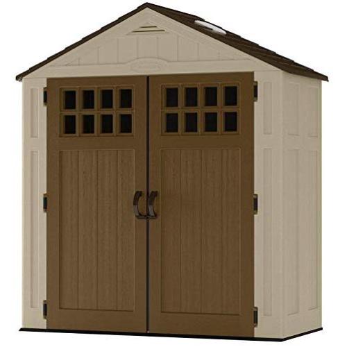 Suncast BMS6310D Outdoor Storage for Backyard Tools and Accessories All-Weather Resin Material, Transom Windows and Shingle Style Roof, Wood Grain Texture Suncast BMS6310D Outdoor Storage for Backyard Tools and Accessories All-Weather Resin Material, Transom Windows and Shingle Style Roof, Wood Grain Texture