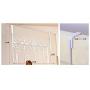 Wowlife Over The Door 5 Hook Rack - Decorative Hanger for Hanging Your Clothes - Coat - Hat Belt - Purse - and More - Stylish Organizer for Your Home or Office (White)