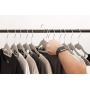 IRIS USA, Inc. PI-B3 IRIS Metal Garment Rack with Wood Shelves, Black/Dark Brown