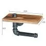 Industrial Retro Pipe Bathroom Wall-mounted Shelf Tissue Roll Hanger,Towel Rack,Clothes Rack,Kitchen Wine Rack,Toilet Paper Holder 9.8 inch Industrial Retro Pipe Bathroom Wall-mounted Shelf Tissue Roll Hanger,Towel Rack,Clothes Rack,Kitchen Wine Rack,Toilet Paper Holder 9.8 inch