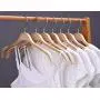 JS HANGER Wooden Hangers Light Weight Durable Natural Wood Suit/Coat Hanger with Soft Non-Slip Stripes Natural Finish, 30-Pack