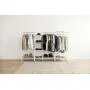 IRIS Metal Garment Rack with Wood Shelf, White and Light Brown IRIS Metal Garment Rack with Wood Shelf, White and Light Brown