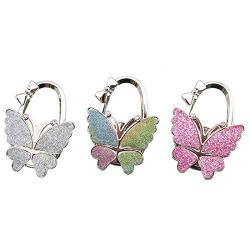 WSSROGY 3 Pack Butterfly Folding Hanger Foldable Purse Hook Handbag Hanger Hook for Table Dresser