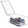 mDesign Stackable Closet Plastic Storage Bin Boxes with Lid - Container for Organizing Mens and Womens Shoes, Booties, Pumps, Sandals, Wedges, Flats, Heels and Accessories - 5" High, 4 Pack - Clear mDesign Stackable Closet Plastic Storage Bin Boxes with Lid - Container for Organizing Mens and Womens Shoes, Booties, Pumps, Sandals, Wedges, Flats, Heels and Accessories - 5" High, 4 Pack - Clear