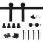 Hahaemall Classic Design 5FT/60 Single Sliding Barn Door Hardware Cloest Black Metal Rail Heavy Duty (I Shape Hangers) Hahaemall Classic Design 5FT/60 Single Sliding Barn Door Hardware Cloest Black Metal Rail Heavy Duty (I Shape Hangers)